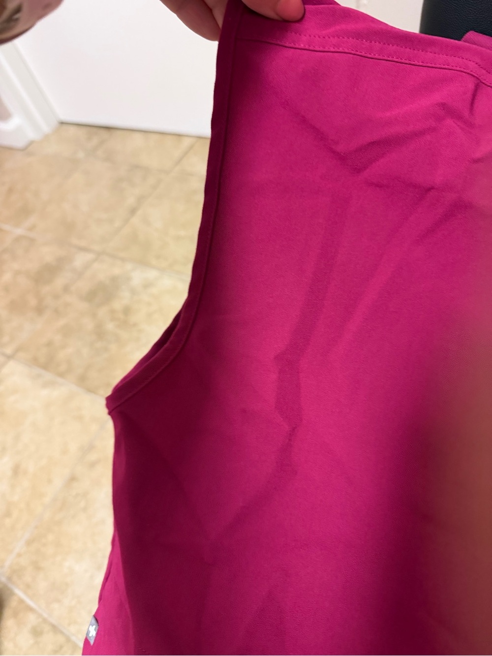 FIGS Technical Collection Rafaela Scrub Top in Rich Magenta and Bottoms - Picture 2 of 3